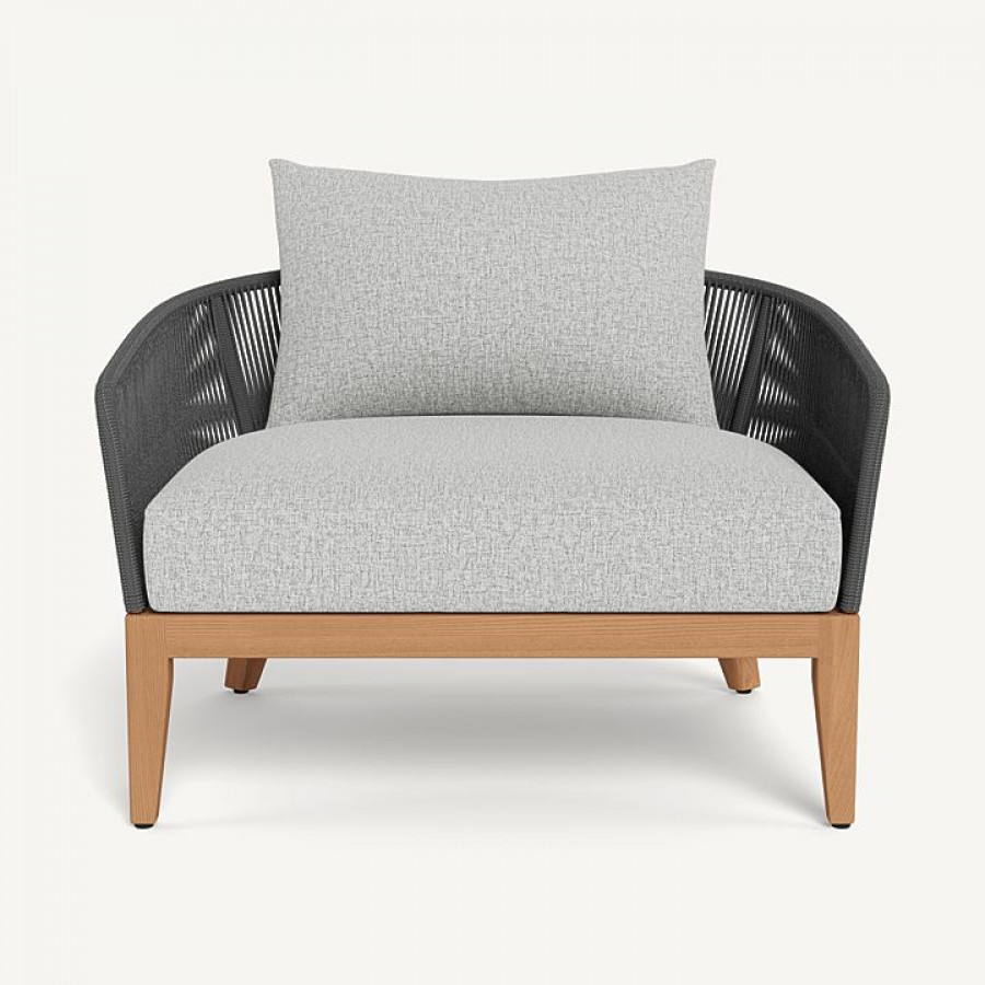 Harbour Avalon Lounge Chair - Teak Natural / Copacabana Sand / Rope Dark Gray