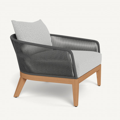 Harbour Avalon Lounge Chair - Teak Natural / Copacabana Sand / Rope Dark Gray