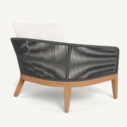 Harbour Avalon Lounge Chair - Teak Natural / Panama Blanco / Rope Dark Gray
