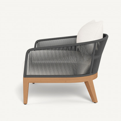 Harbour Avalon Lounge Chair - Teak Natural / Panama Blanco / Rope Dark Gray