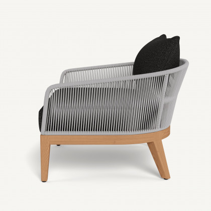 Harbour Avalon Lounge Chair - Teak Natural / Copacabana Midnight / Rope Light Gray