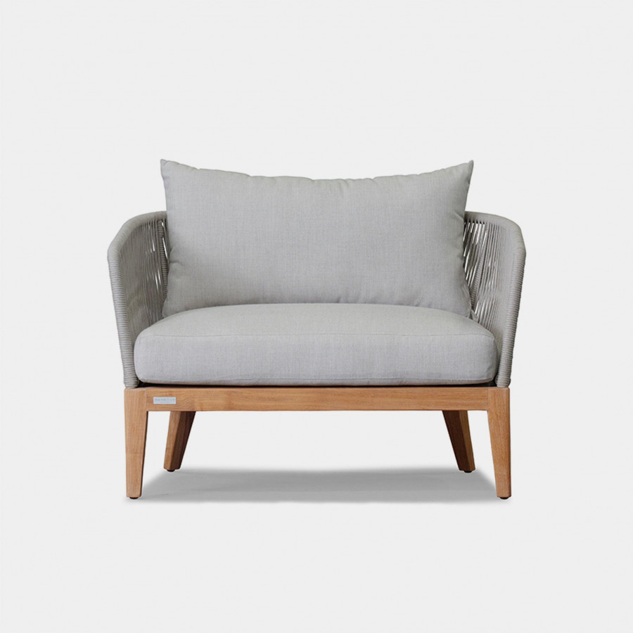 Harbour Avalon Lounge Chair - Teak Natural, Copacabana Sand, Rope Light Gray