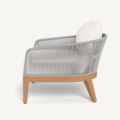 Harbour Avalon Lounge Chair - Teak Natural / Panama Blanco / Rope Light Gray