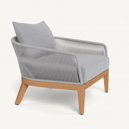 Harbour Avalon Lounge Chair - Teak Natural / Panama Cloud / Rope Light Gray