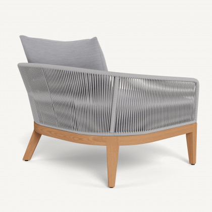 Harbour Avalon Lounge Chair - Teak Natural / Panama Cloud / Rope Light Gray