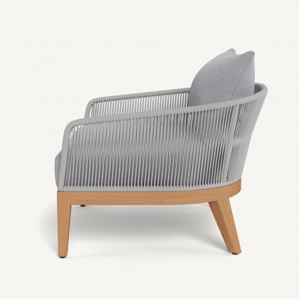 Harbour Avalon Lounge Chair - Teak Natural / Panama Cloud / Rope Light Gray