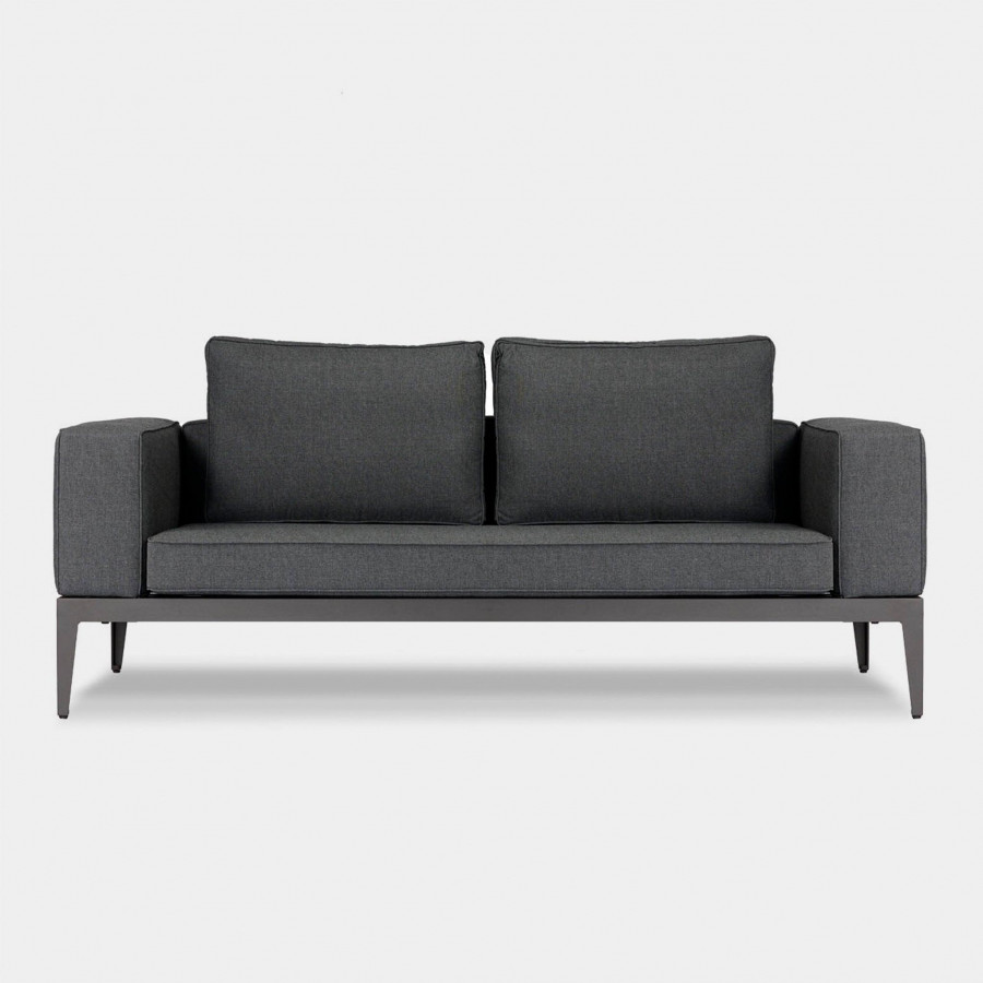 Harbour Balmoral 2 Seat Sofa - Aluminum Asteroid, Siesta Taupe, Strapping Taupe