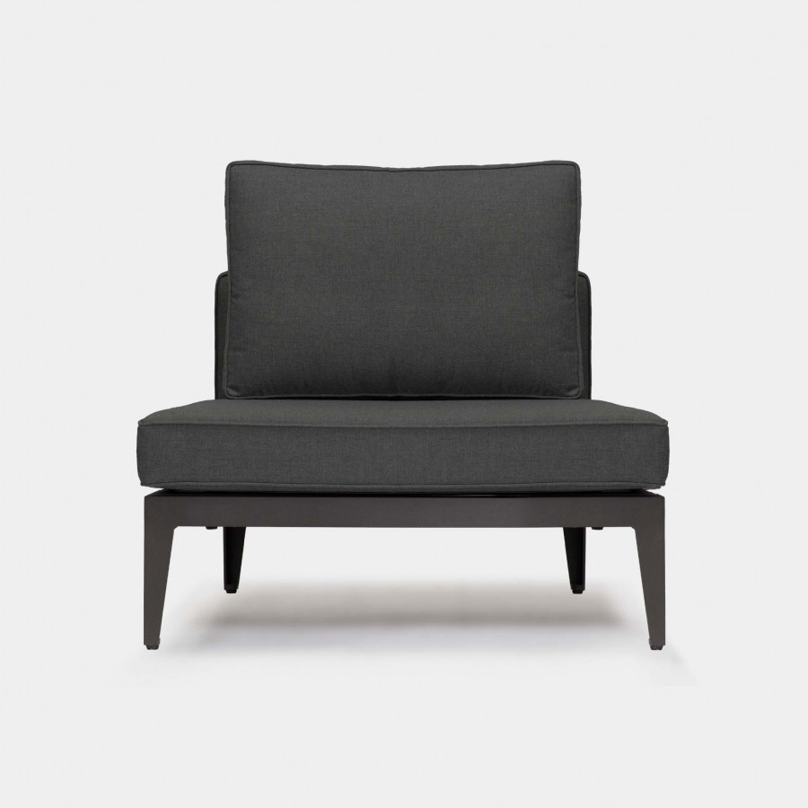 Harbour Balmoral Armless Single - Aluminum Asteroid, Panama Blanco, Strapping Taupe