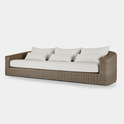 Harbour Barcelona 3 Seat Sofa - Wicker Gray, Siesta Ivory