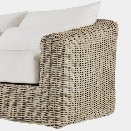 Harbour Barcelona 3 Seat Sofa - Wicker Gray, Siesta Ivory