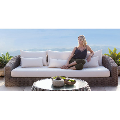 Harbour Barcelona 2 Seat Sofa - Wicker Gray / Copacabana Sand
