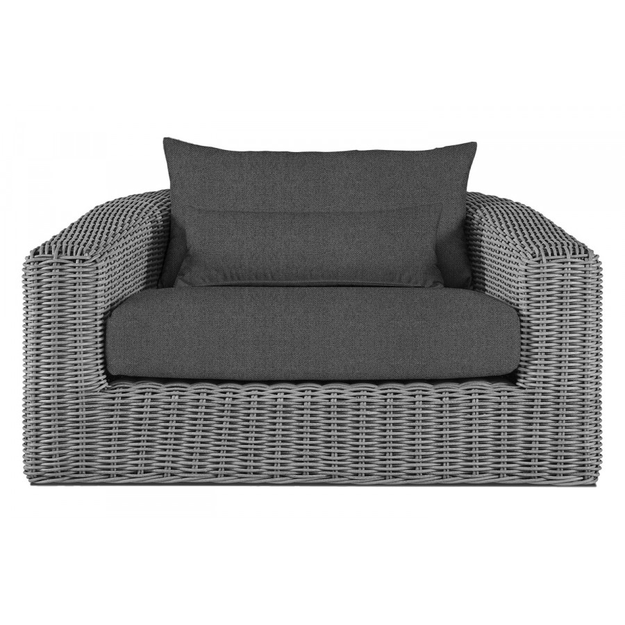 Harbour Barcelona Lounge Chair - Wicker Gray, Siesta Slate