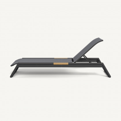 Harbour Breeze Stacking Sun Lounge - Aluminum Asteroid / Batyline Silver