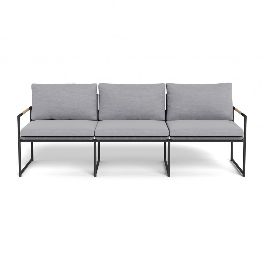 Harbour Breeze 3 Seat Sofa - Aluminum Asteroid / Panama Cloud / Batyline Silver