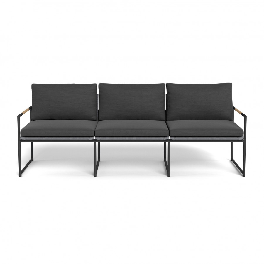 Harbour Breeze 3 Seat Sofa - Aluminum Asteroid / Panama Grafito / Batyline Silver