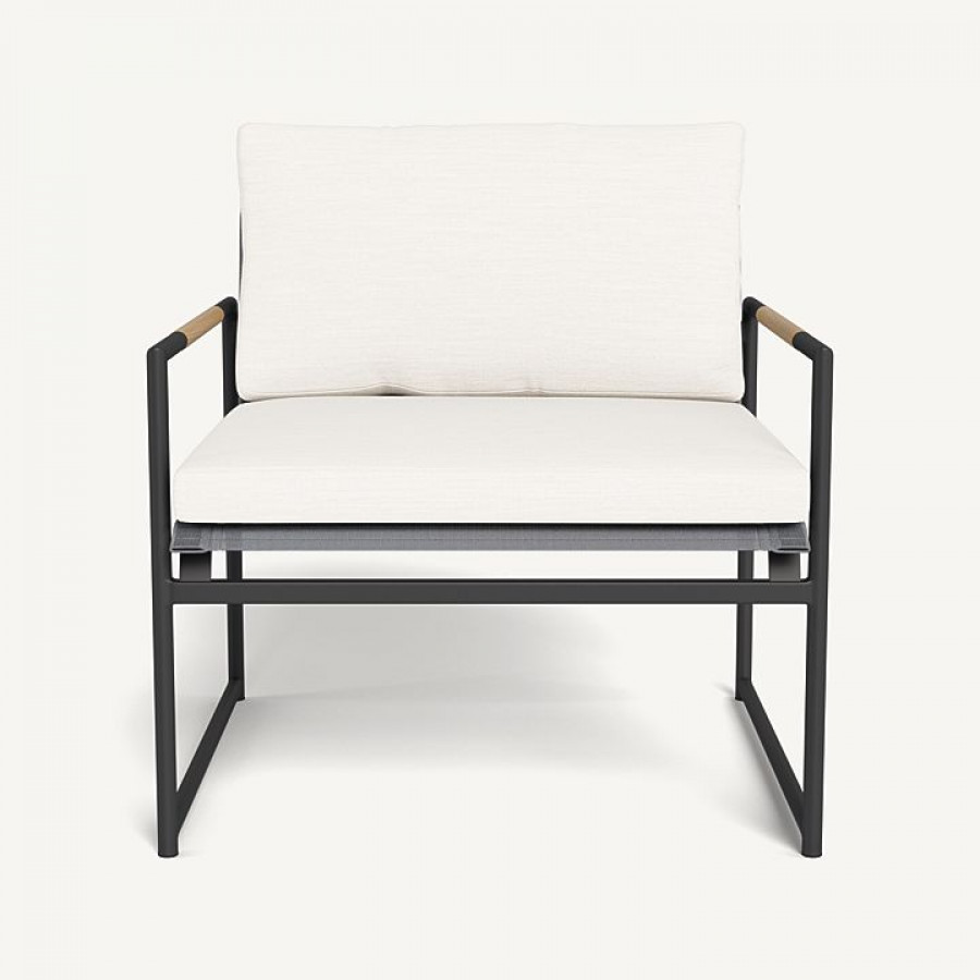Harbour Breeze Lounge Chair - Aluminum Asteroid / Panama Blanco / Batyline Silver