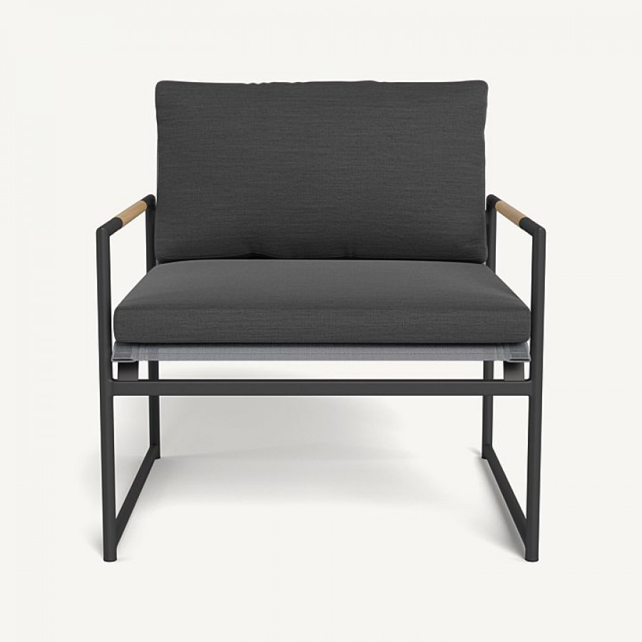 Harbour Breeze Lounge Chair - Aluminum Asteroid / Panama Grafito / Batyline Silver