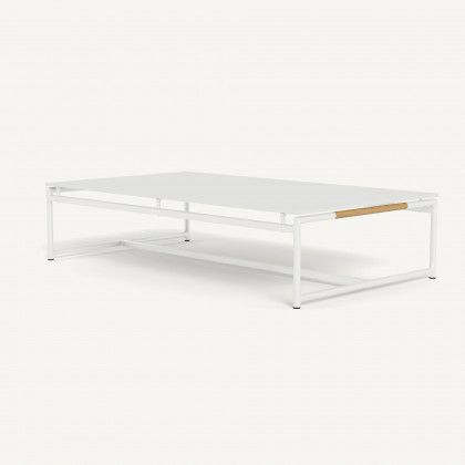 Harbour Breeze Coffee Table - Aluminum White, Glass White