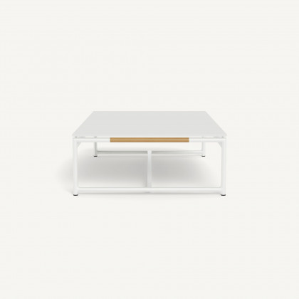 Harbour Breeze Coffee Table in Aluminum White / Glass White