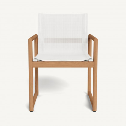 Harbour Breeze Xl Teak Dining Chair - Teak Natural / Batyline White