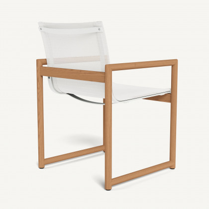 Harbour Breeze Xl Teak Dining Chair - Teak Natural / Batyline White