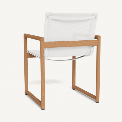Harbour Breeze Xl Teak Dining Chair - Teak Natural / Batyline White