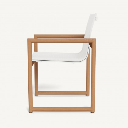 Harbour Breeze Xl Teak Dining Chair - Teak Natural / Batyline White