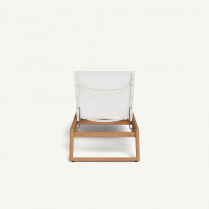 Harbour Breeze Xl Teak Stacking Sun Lounge in Teak Natural / Batyline White