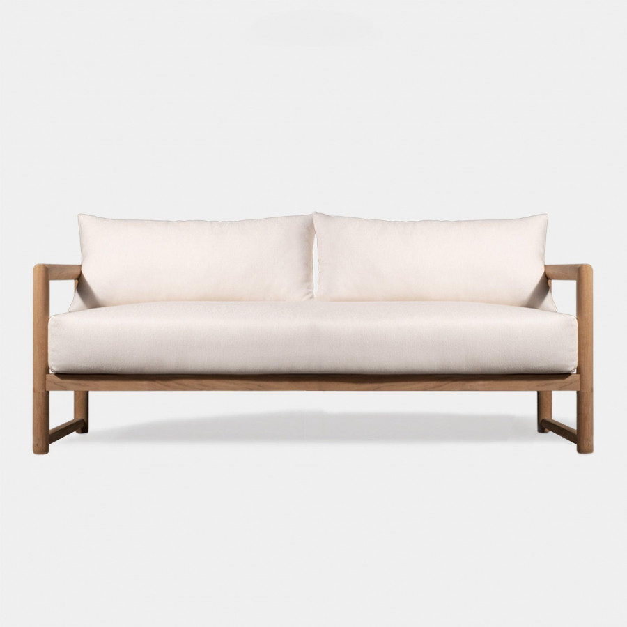 Harbour Breeze Xl Teak 2 Seat Sofa - Teak Natural, Panama Cloud