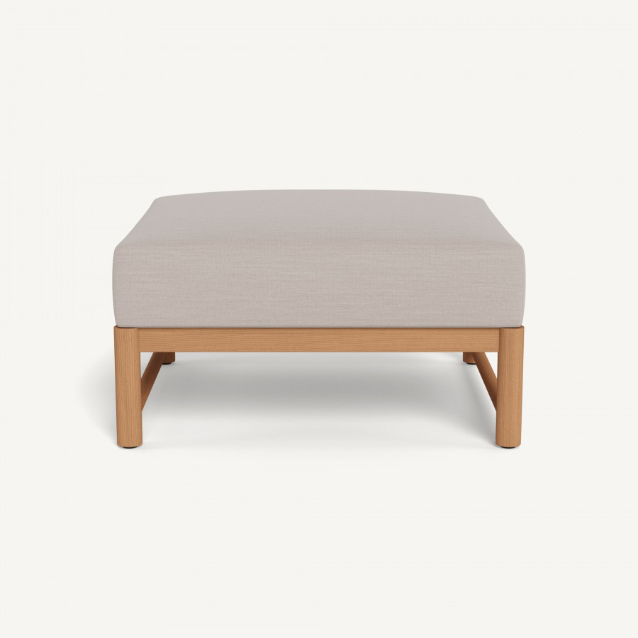 Harbour Breeze Xl Teak Ottoman - Teak Natural, Panama Marble