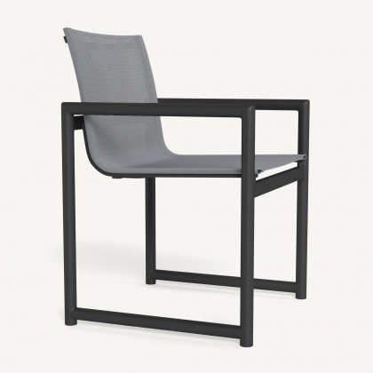 Harbour Breeze Xl Aluminum Dining Chair - Aluminum Asteroid / Batyline Silver