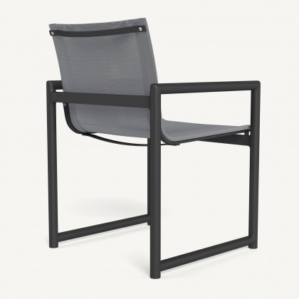 Harbour Breeze Xl Aluminum Dining Chair - Aluminum Asteroid / Batyline Silver