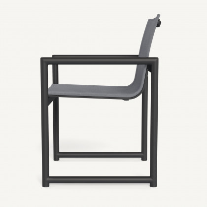 Harbour Breeze Xl Aluminum Dining Chair - Aluminum Asteroid / Batyline Silver