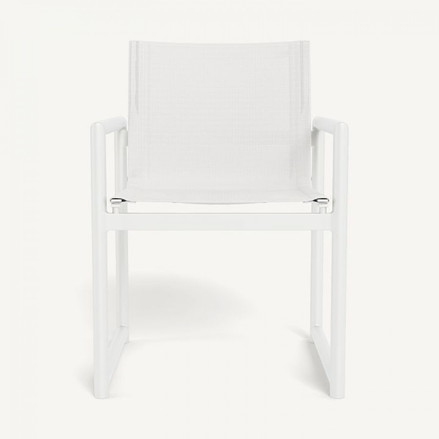 Harbour Breeze Xl Aluminum Dining Chair - Aluminum White / Batyline White