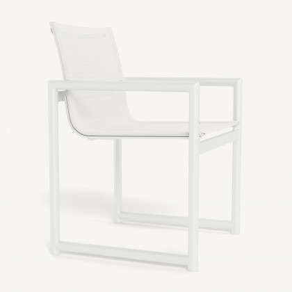 Harbour Breeze Xl Aluminum Dining Chair - Aluminum White / Batyline White