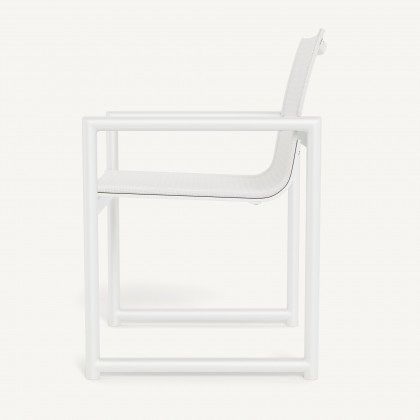 Harbour Breeze Xl Aluminum Dining Chair - Aluminum White / Batyline White