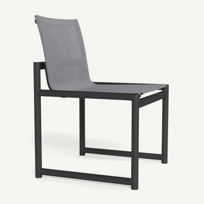 Harbour Breeze Xl Aluminum Armless Dining Chair - Aluminum Asteroid / Batyline Silver