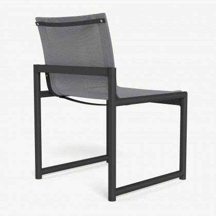 Harbour Breeze Xl Aluminum Armless Dining Chair - Aluminum Asteroid / Batyline Silver