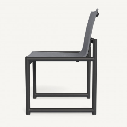 Harbour Breeze Xl Aluminum Armless Dining Chair - Aluminum Asteroid / Batyline Silver