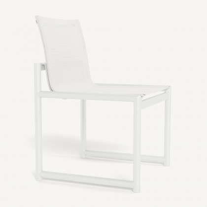 Harbour Breeze Xl Aluminum Armless Dining Chair - Aluminum White / Batyline White