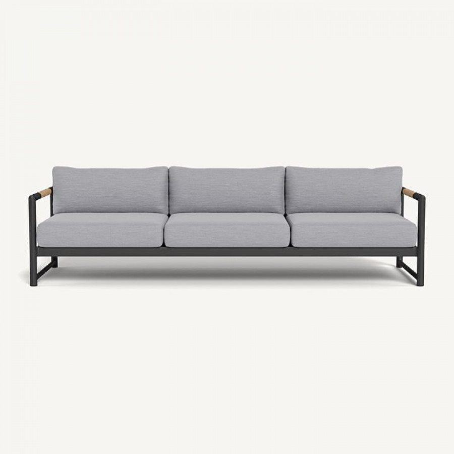 Harbour Breeze Xl Aluminum 3 Seat Sofa - Aluminum Asteroid / Panama Cloud