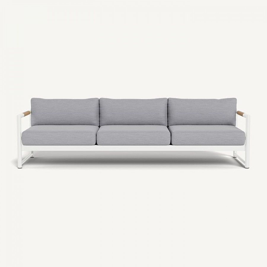 Harbour Breeze Xl Aluminum 3 Seat Sofa - Aluminum White / Panama Cloud