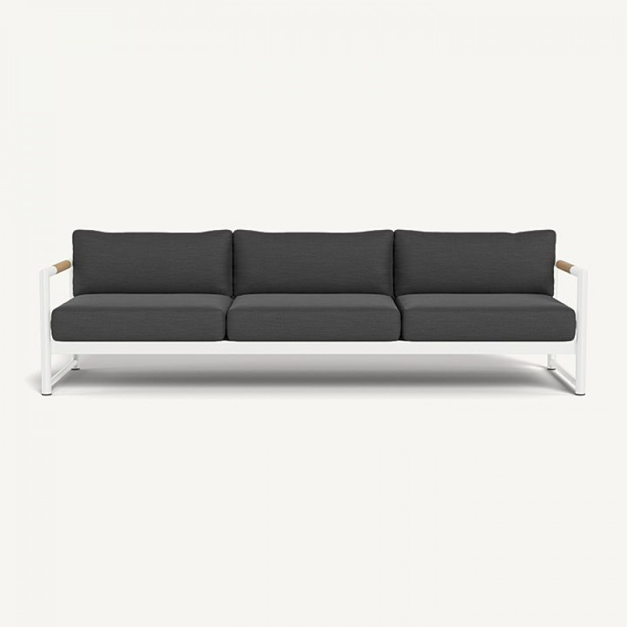 Harbour Breeze Xl Aluminum 3 Seat Sofa - Aluminum White / Panama Grafito