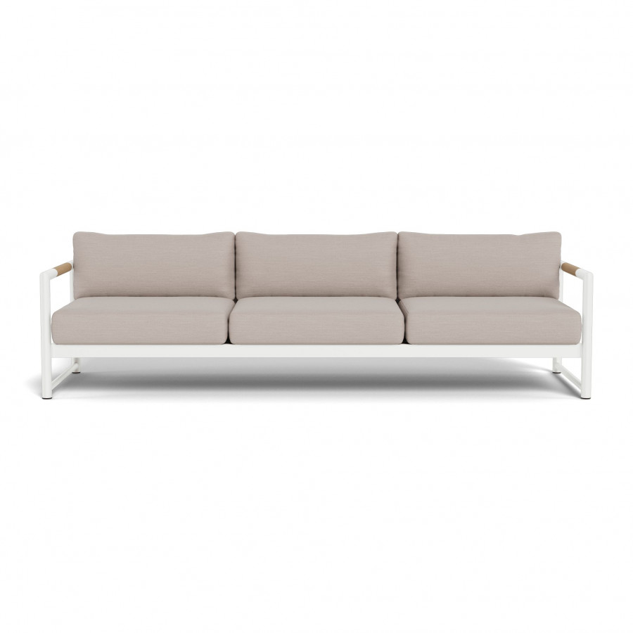 Harbour Breeze Xl Aluminum 3 Seat Sofa - Aluminum White / Panama Marble