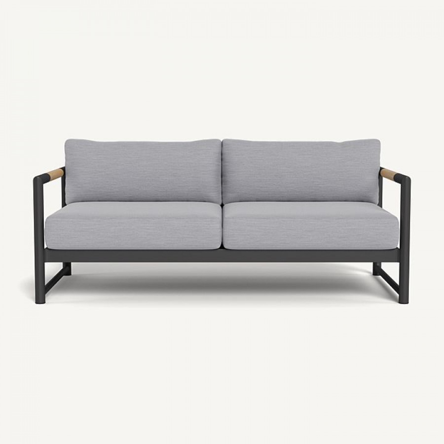 Harbour Breeze Xl Aluminum 2 Seat Sofa - Aluminum Asteroid / Panama Cloud