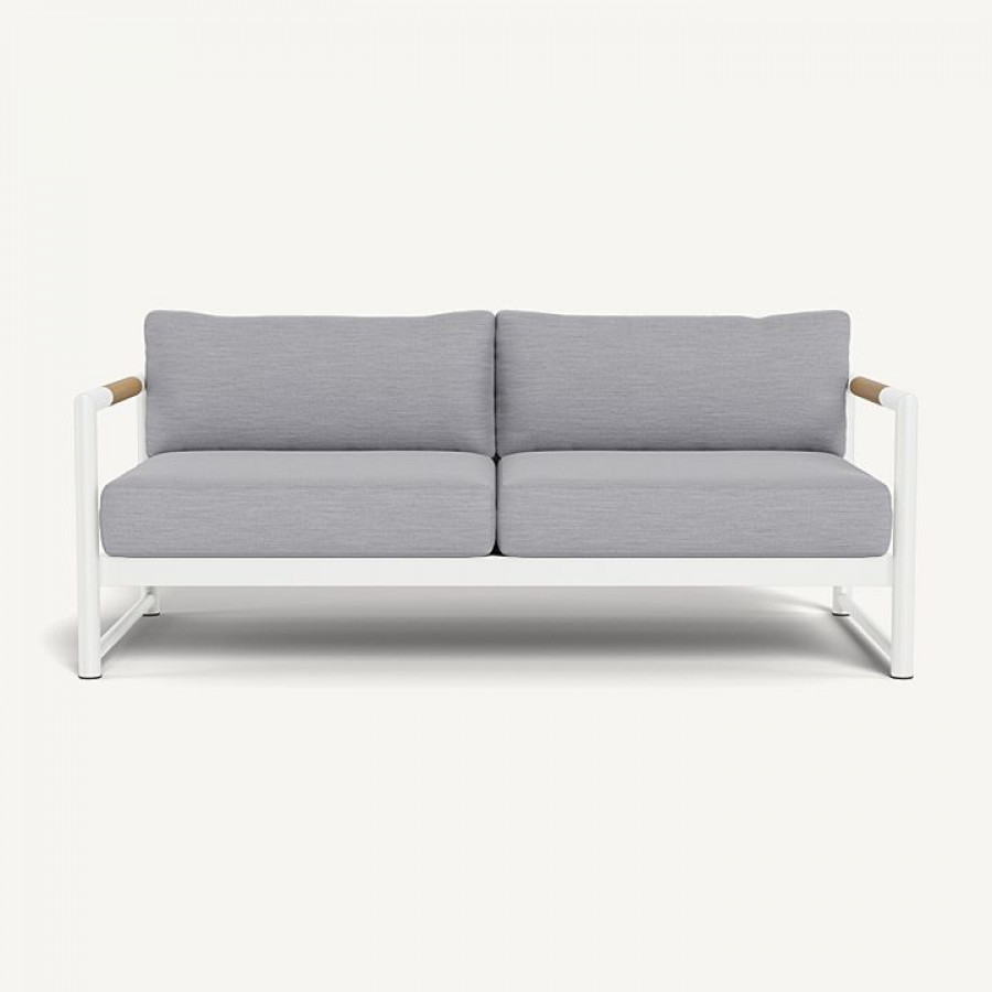 Harbour Breeze Xl Aluminum 2 Seat Sofa - Aluminum White / Panama Cloud