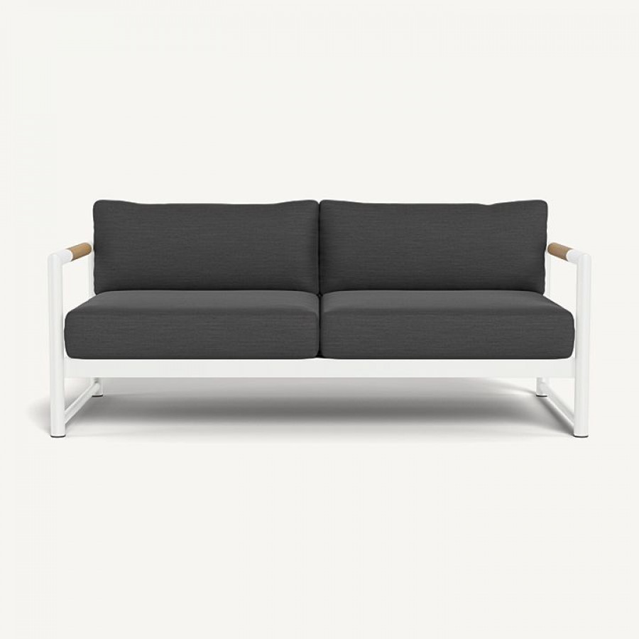 Harbour Breeze Xl Aluminum 2 Seat Sofa - Aluminum White / Panama Grafito