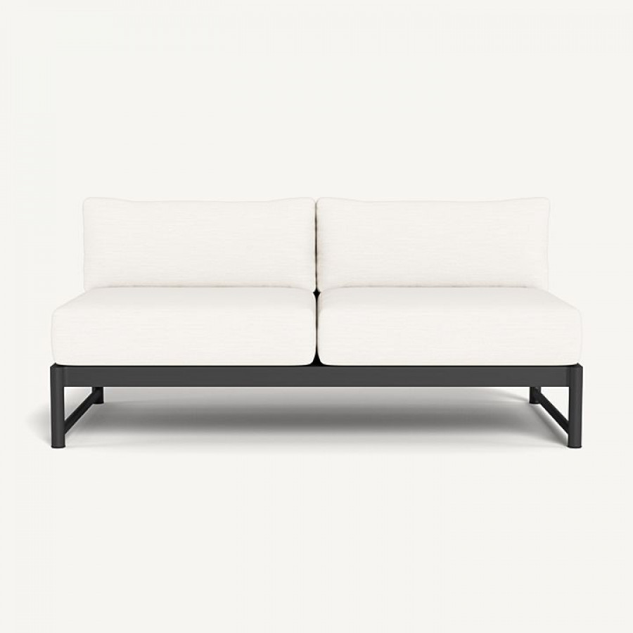 Harbour Breeze Xl Aluminum 2 Seat Armless Sofa - Aluminum Asteroid / Panama Blanco