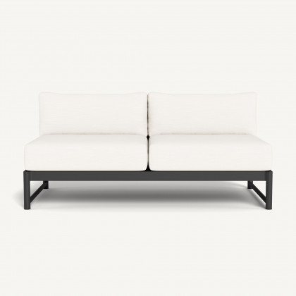 Harbour Breeze Xl Aluminum 2 Seat Armless Sofa - Aluminum Asteroid / Panama Blanco