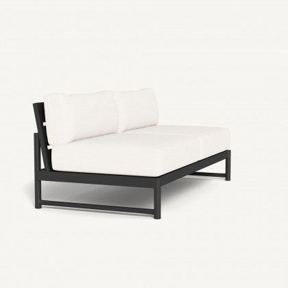 Harbour Breeze Xl Aluminum 2 Seat Armless Sofa - Aluminum Asteroid / Panama Blanco